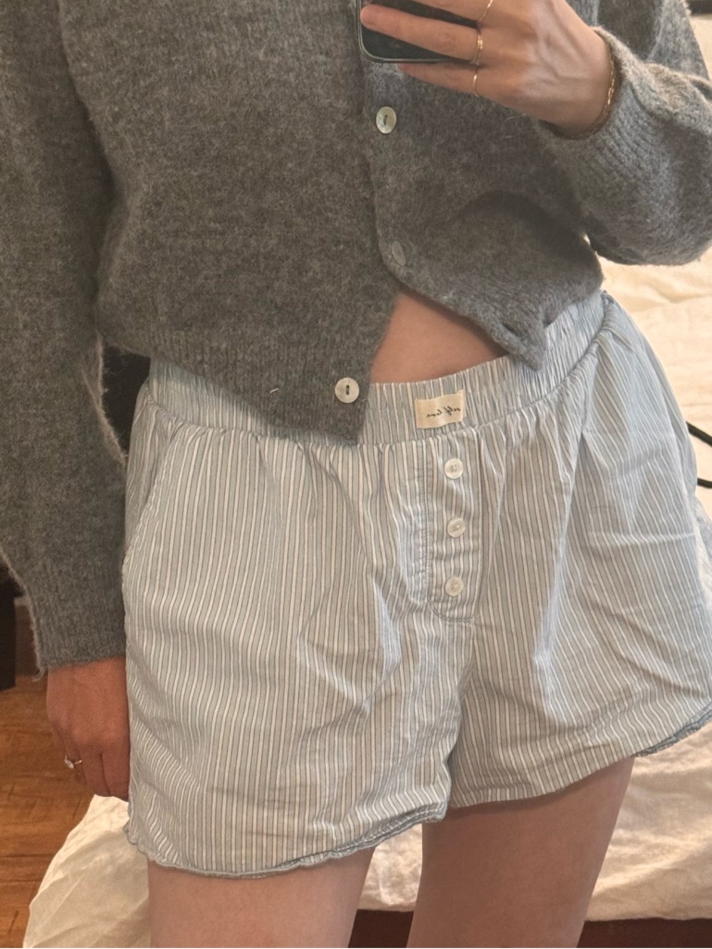 wild fable Light Blue and White Striped Women's Shorts - Picture 7 of 7
